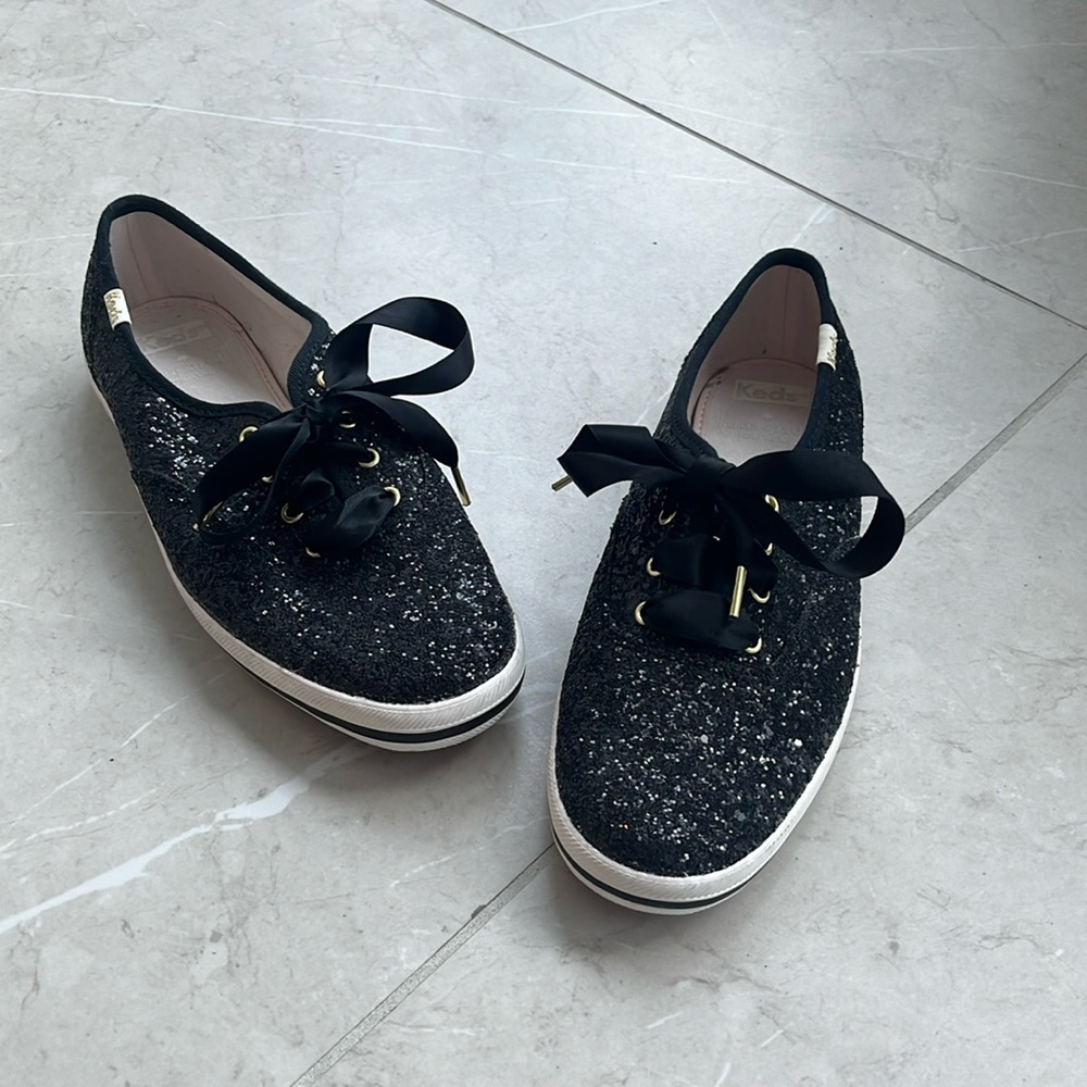 Kate Spade x Keds Black Sparkle Shoes